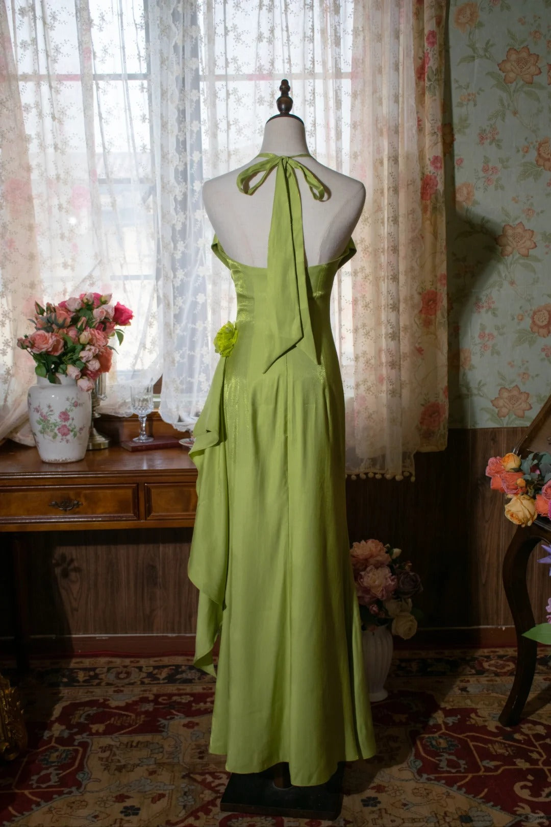 Charming Prom Dress Halter Flower Birthday Party Dress Evening Dress Gala Dress D2802