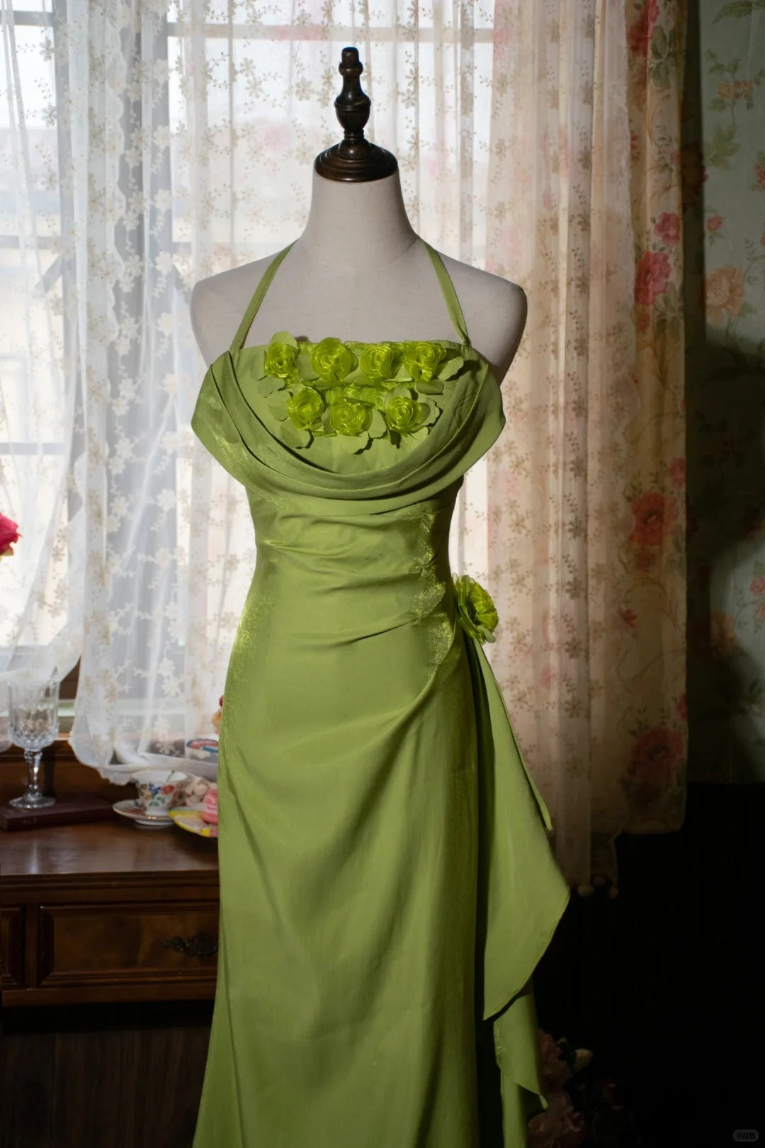 Charming Prom Dress Halter Flower Birthday Party Dress Evening Dress Gala Dress D2802