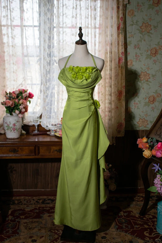 Charmante robe de bal dos nu à fleurs, robe de fête d'anniversaire, robe de soirée, robe de gala D2802