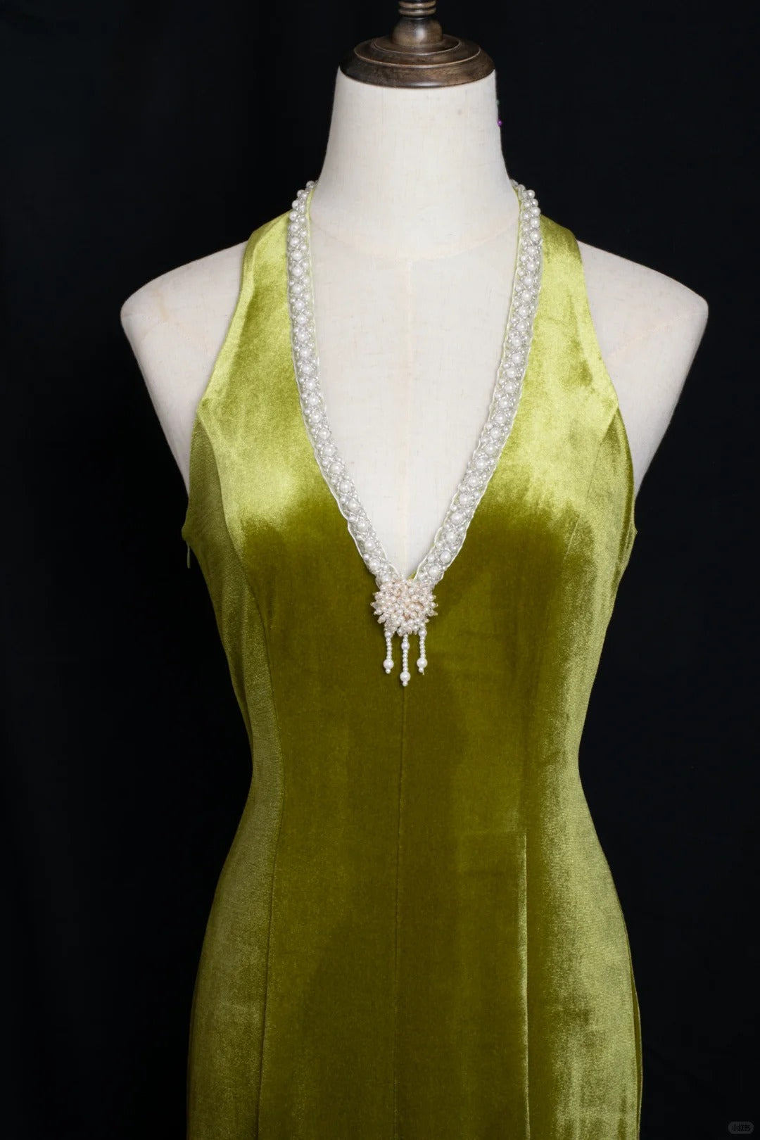 Gorgeous Prom Dress V-neck Pearl Birthday Party Dress Evening Dress Gala Dress D2803