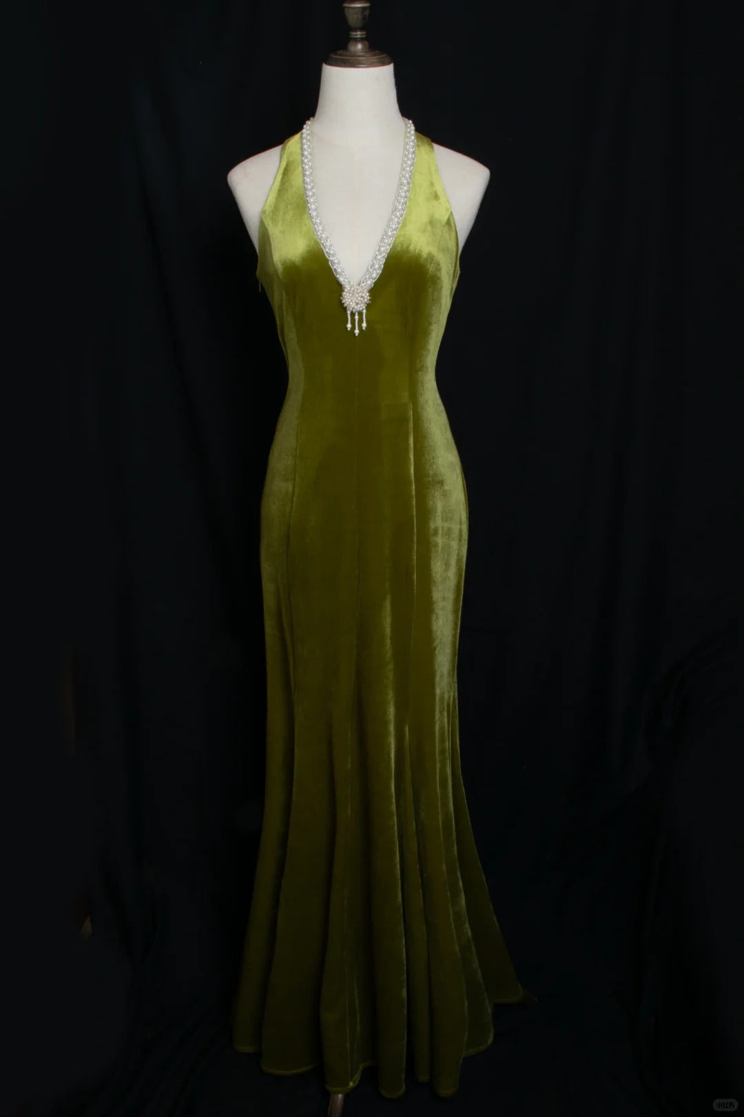 Gorgeous Prom Dress V-neck Pearl Birthday Party Dress Evening Dress Gala Dress D2803