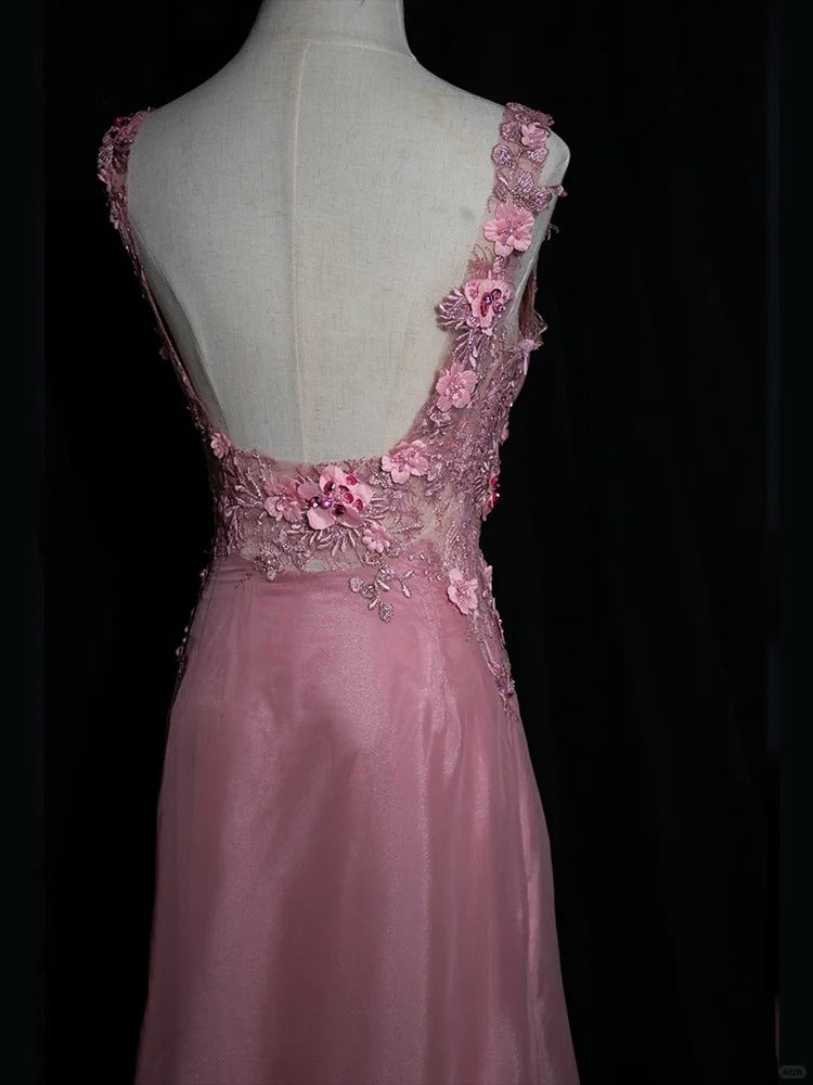 Sweet Prom Dress Appliques Pleated Gala Dress Birthday Party Dress Evening Dress D2810