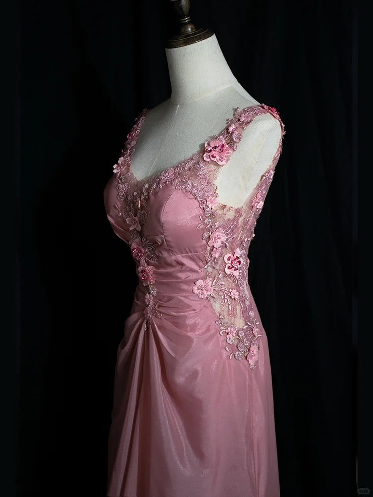 Sweet Prom Dress Appliques Pleated Gala Dress Birthday Party Dress Evening Dress D2810