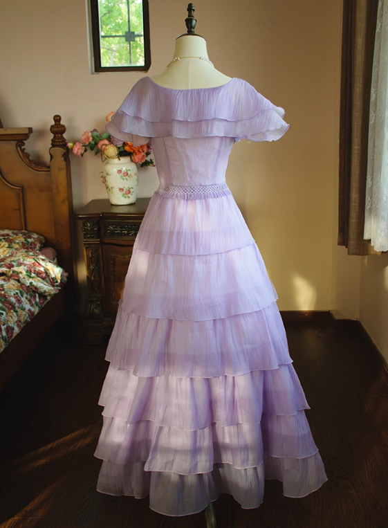 Beauty Prom Dress A Line Crew Neck Tiered Birthday Party Dress Evening Dress Gala Dress D2813
