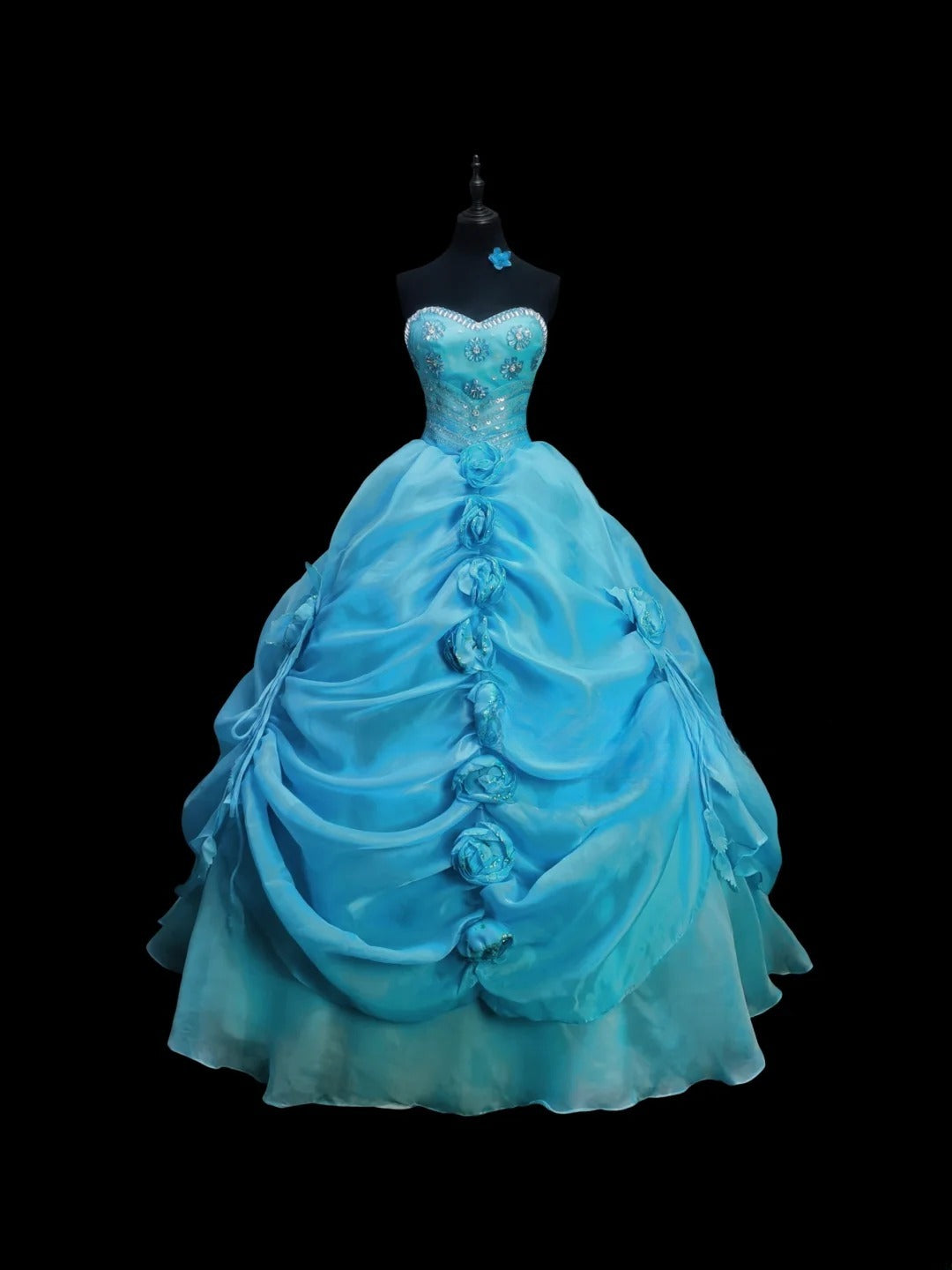 Sweet Prom Dress Sweetheart Crystal Pleated Ball Gown 16th Dress Evening Dress D2826
