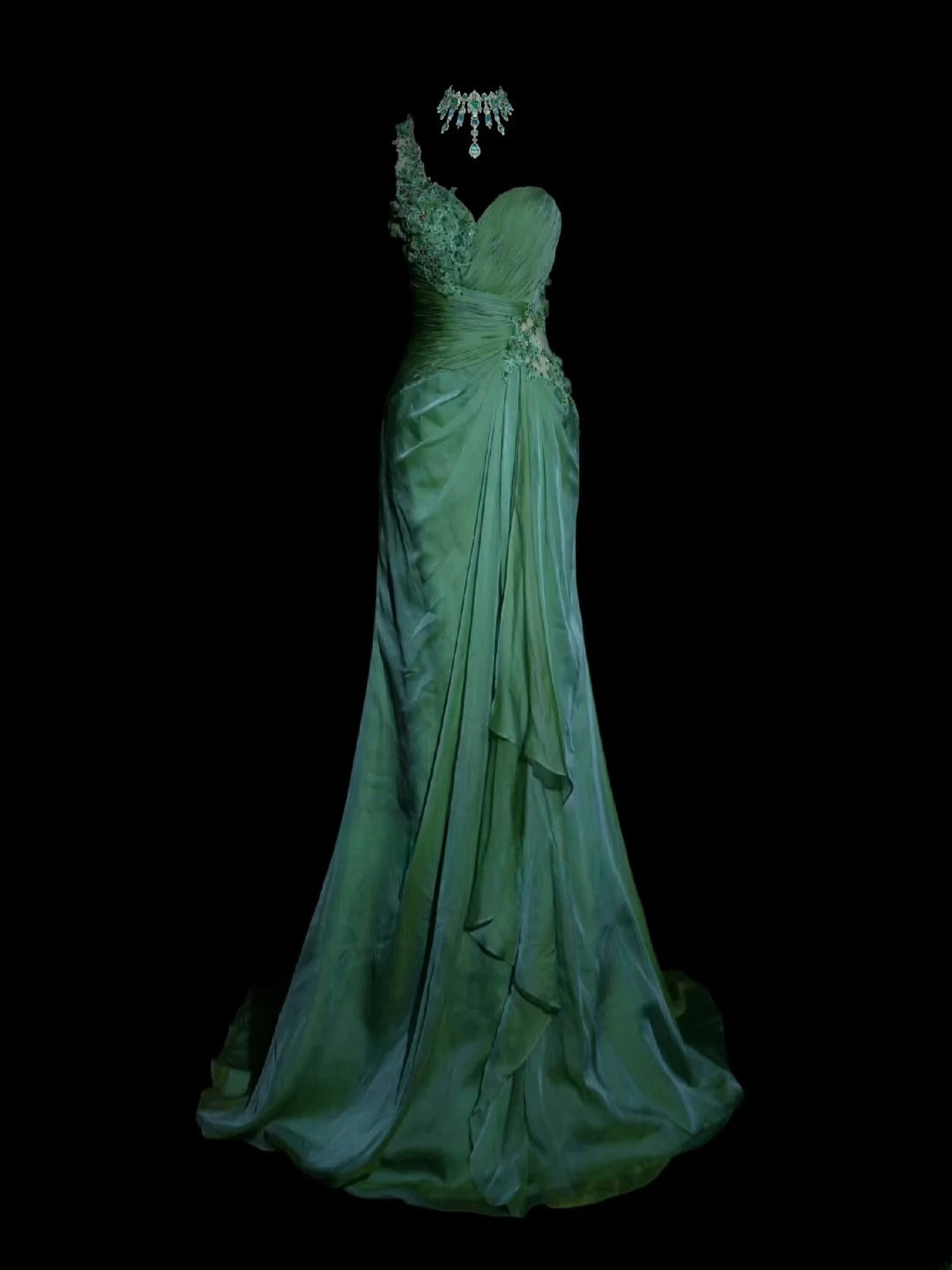 Gorgeous Prom Dress One Shoulder Backless Pleated Evening Dress Gala Dress D2827