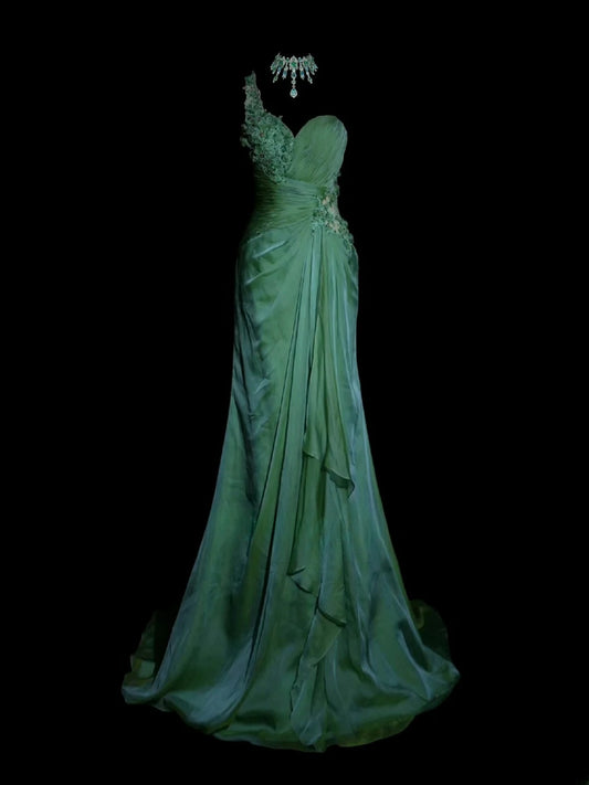Superbe robe de bal asymétrique, dos nu, plissée, robe de soirée, robe de gala D2827