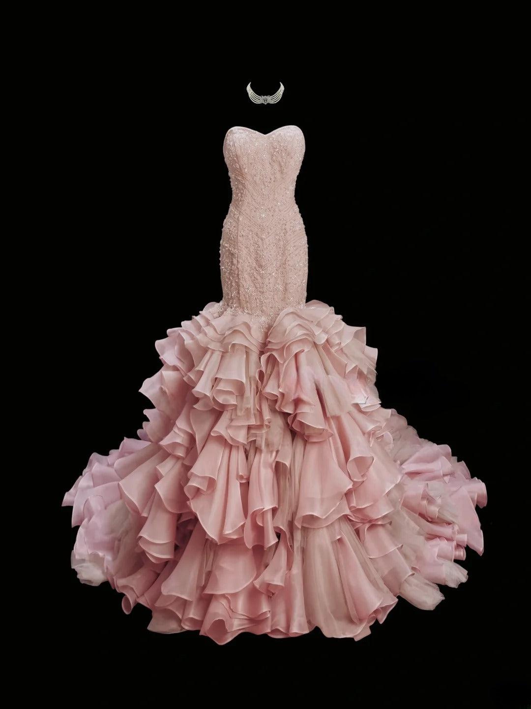 Sweet Prom Dress Sweetheart Ruffle Tiered Mermaid Evening Dress Gala Dress D2829
