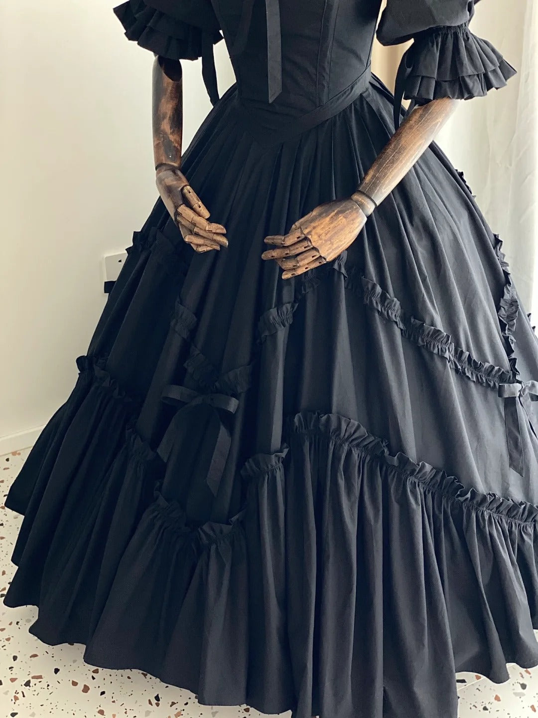 Stunning Prom Dress Black Square Neck Pleated Evening Dress Ball Gown Birthday Party Dress D2853
