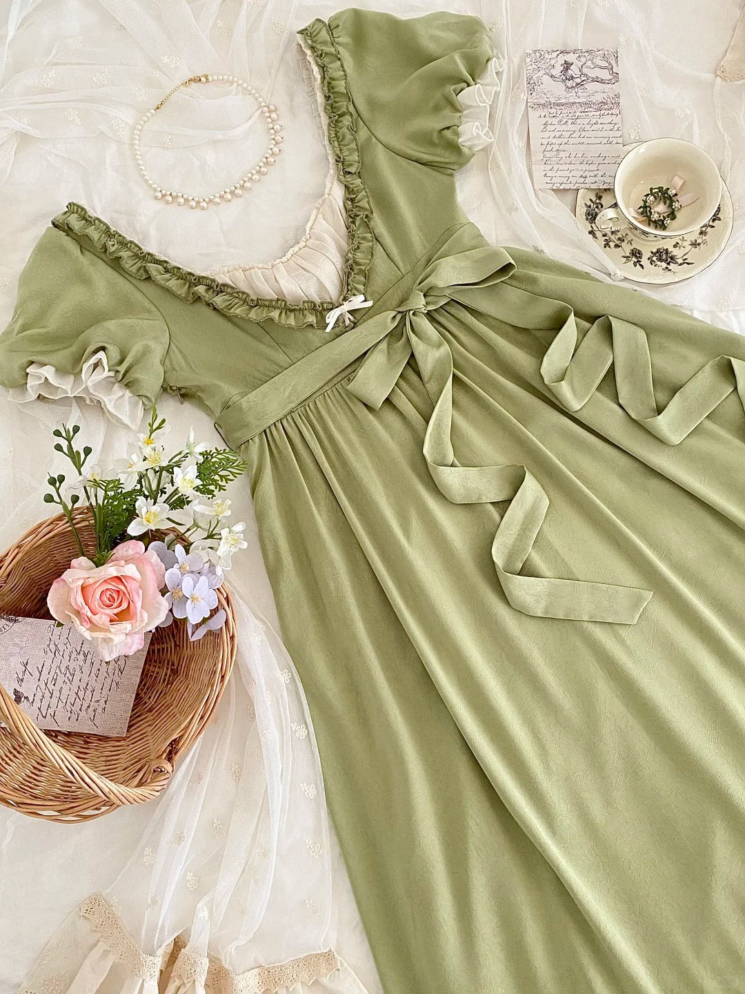 Cute Prom Dress A Line Crew Neck Pleated Ruffle Evening Dress Birthday Party Dress D2863