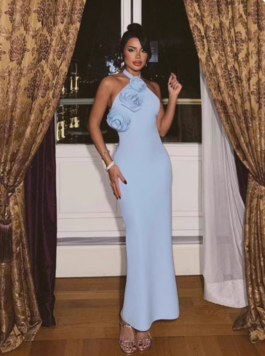 Robe d'été élégante dos nu pour femme, tenue de vacances, noire, D2885