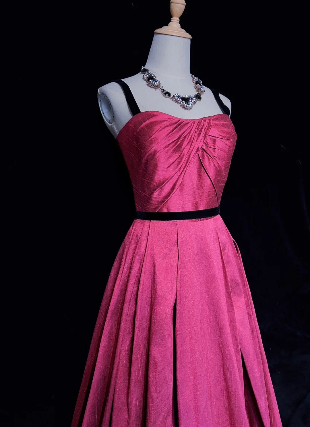 Pretty Prom Dress A Line Spaghetti Straps Pleated Evening Dress Gala Dress D2891