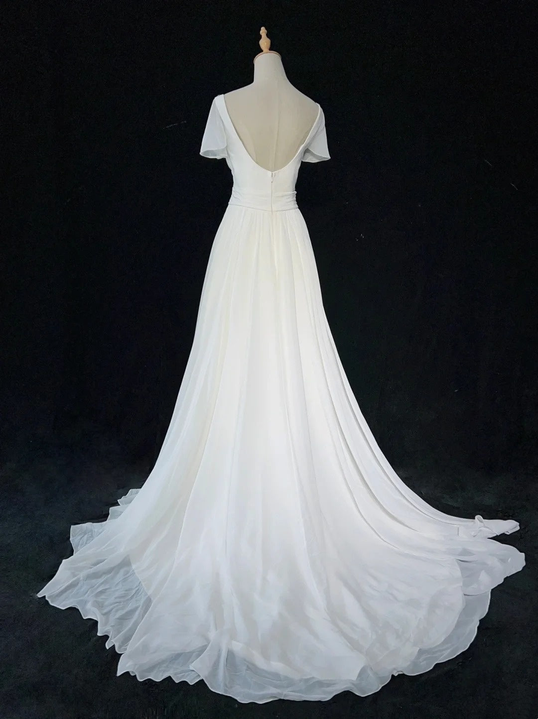 Elegant Prom Dress A Line Crew Neck Pleated Gala Dress Evening Dress D2899