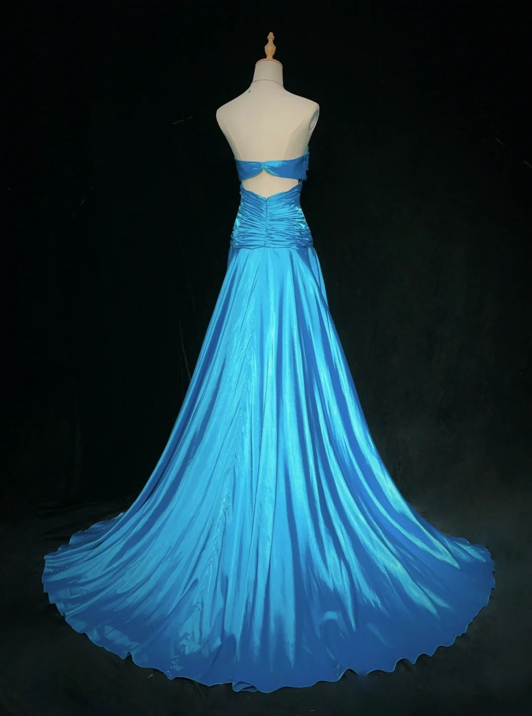 Stunning Prom Dress Blue A Line Sweetheart Pleated Gala Dress Evening Dress D2900