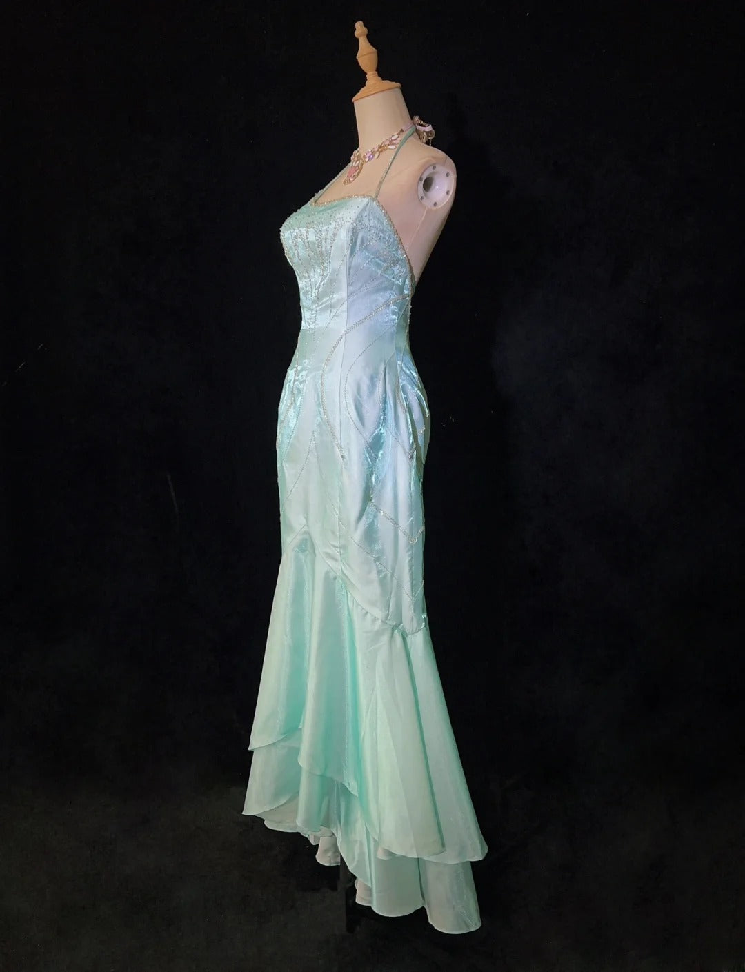 Charming Prom Dress Halter Beading Mermaid Gala Dress Evening Dress D2901