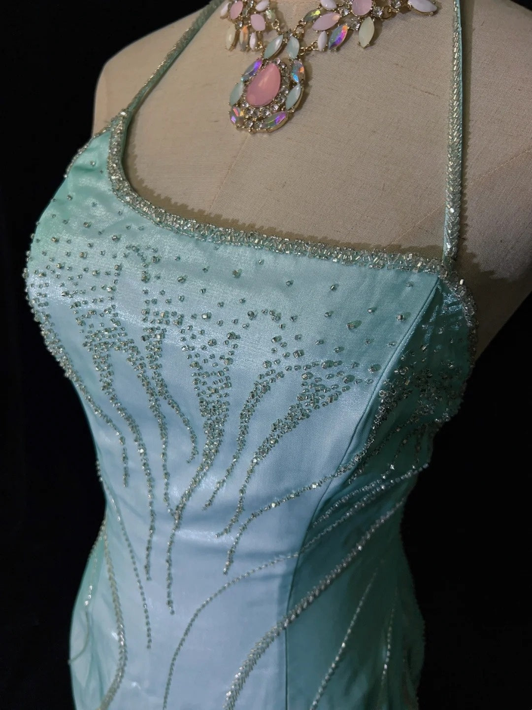 Charming Prom Dress Halter Beading Mermaid Gala Dress Evening Dress D2901