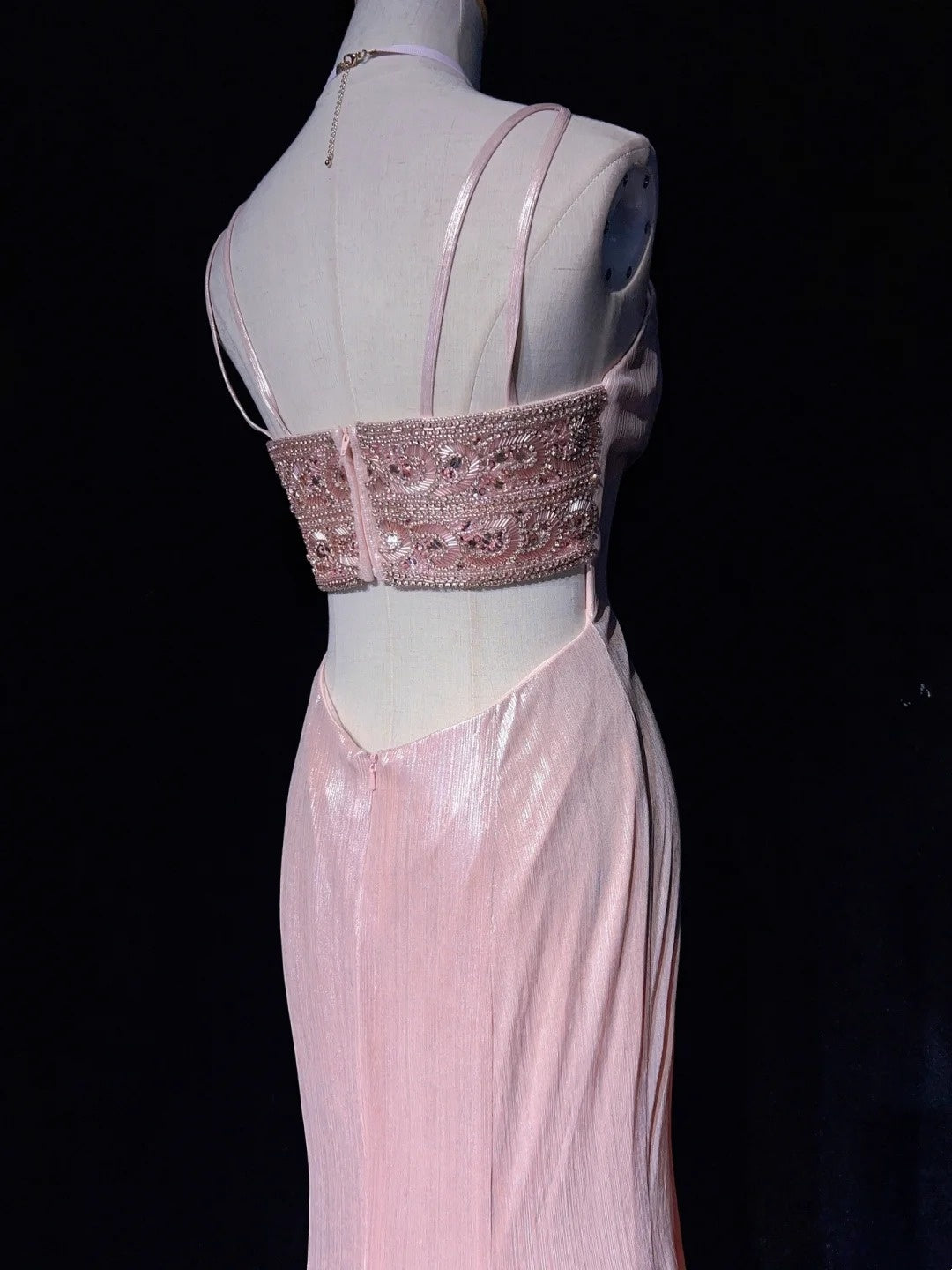 Shiny Prom Dress Spaghetti Straps Beading Mermaid Gala Dress Evening Dress Birthday Dress D2903