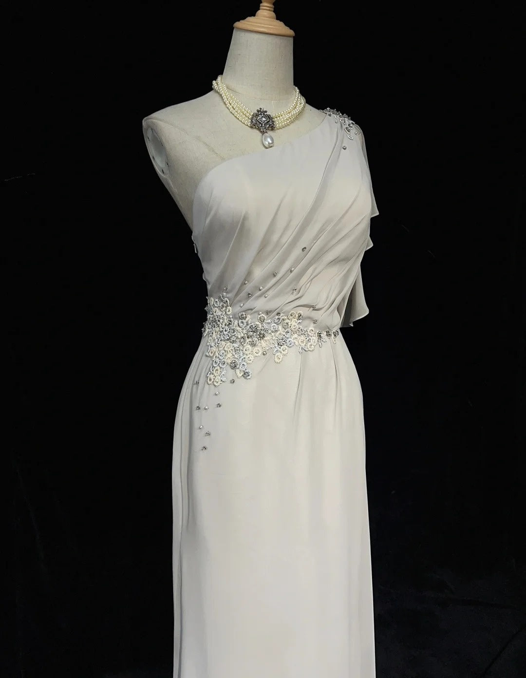 Elegant Prom Dress One Shoulder Pleated Gala Dress Evening Dress D2912