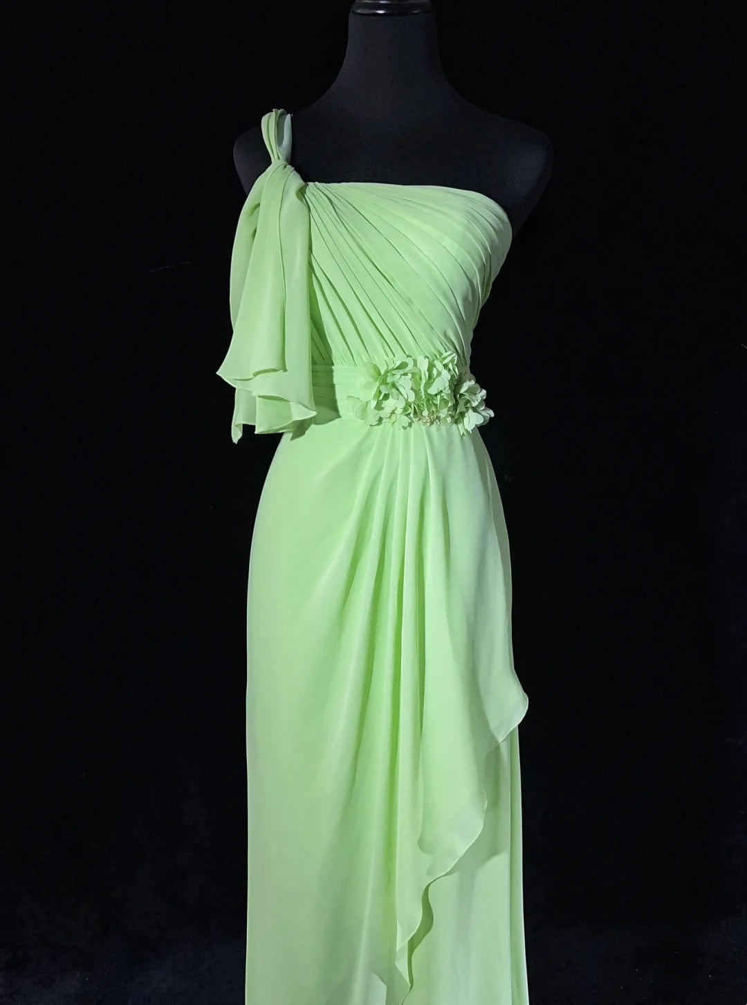 Elegant Prom Dresses One Shoulder Pleated Slit Evening Dress Gala Dress D2917