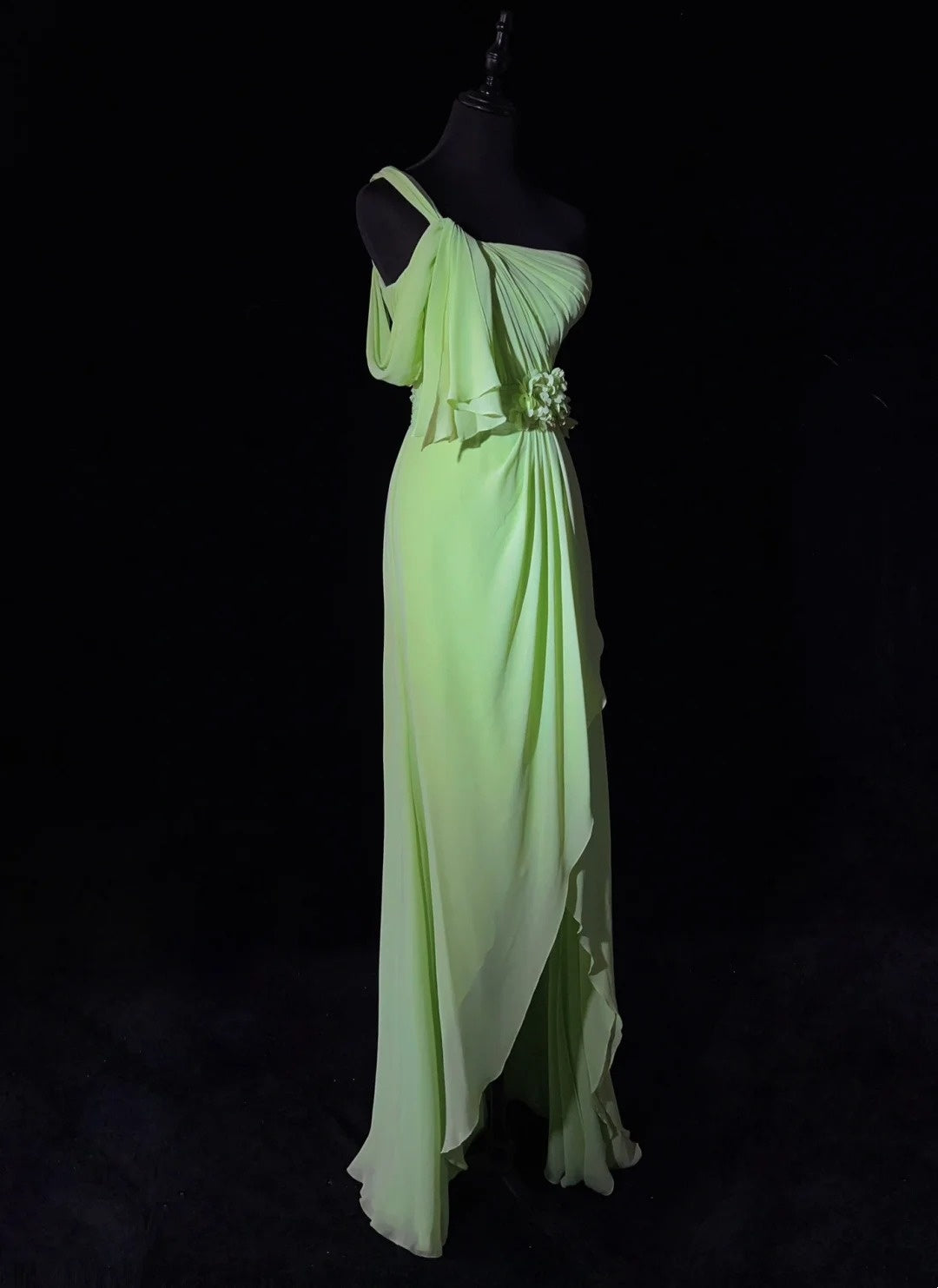 Elegant Prom Dresses One Shoulder Pleated Slit Evening Dress Gala Dress D2917