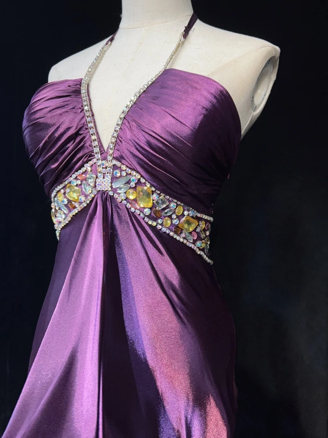 Gorgeous Prom Dresses Halter Crystal Pleated Evening Dress Gala Dress D2919