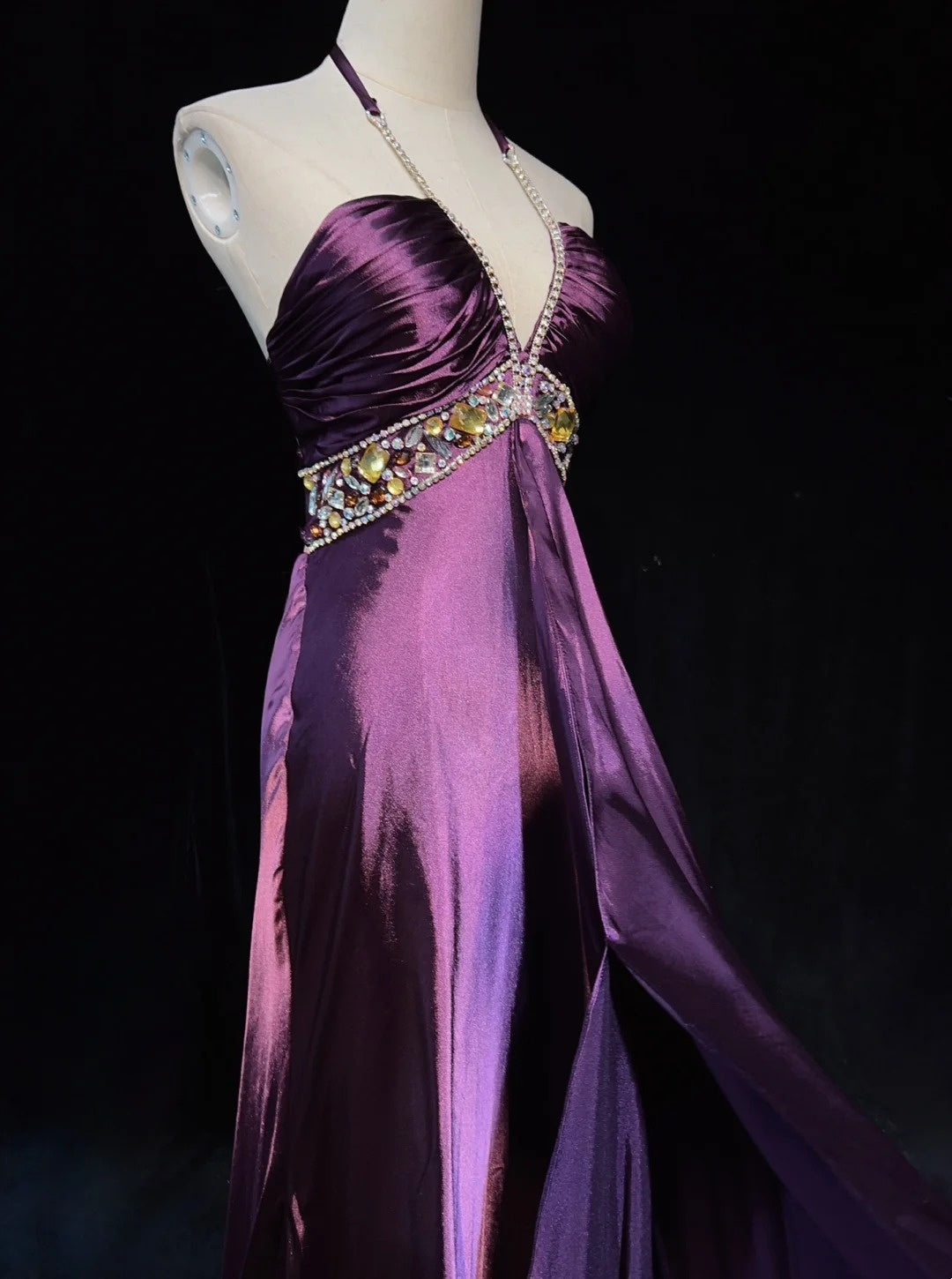 Gorgeous Prom Dresses Halter Crystal Pleated Evening Dress Gala Dress D2919