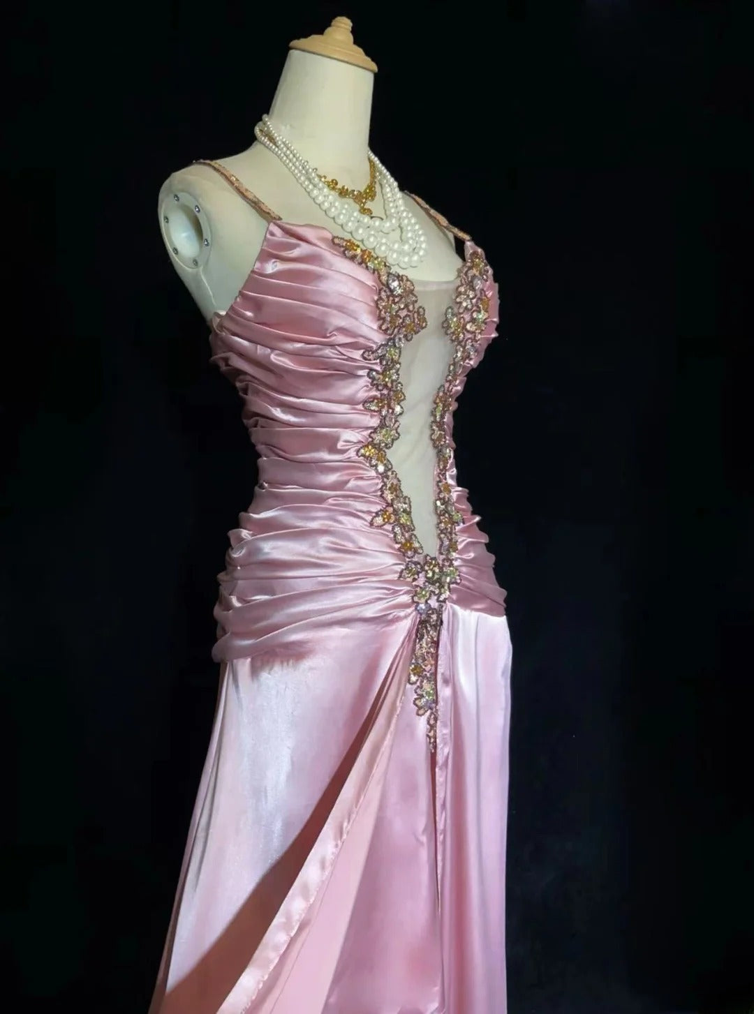 Sexy Pink Prom Dresses Spaghetti Straps Pleated Evening Dress Gala Dress Cocktail Dress D2920