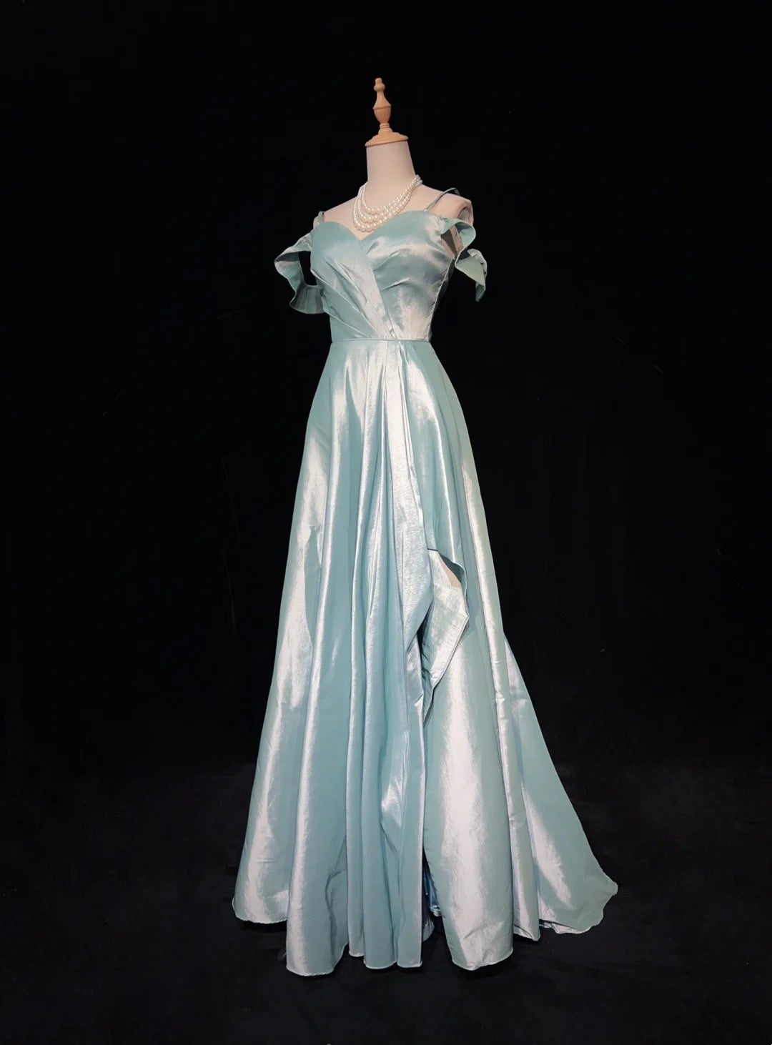 Pretty Prom Dresses Spaghetti Straps Pleated Slit Evening Dress Gala Dress Birthday Dress D2921