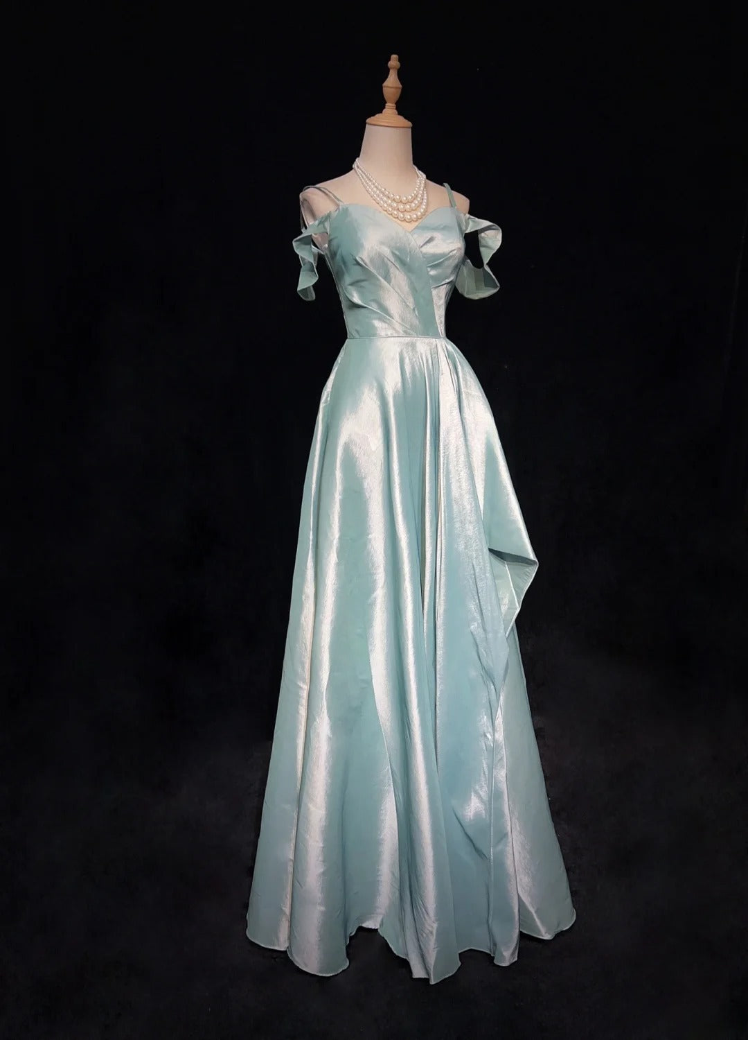 Pretty Prom Dresses Spaghetti Straps Pleated Slit Evening Dress Gala Dress Birthday Dress D2921