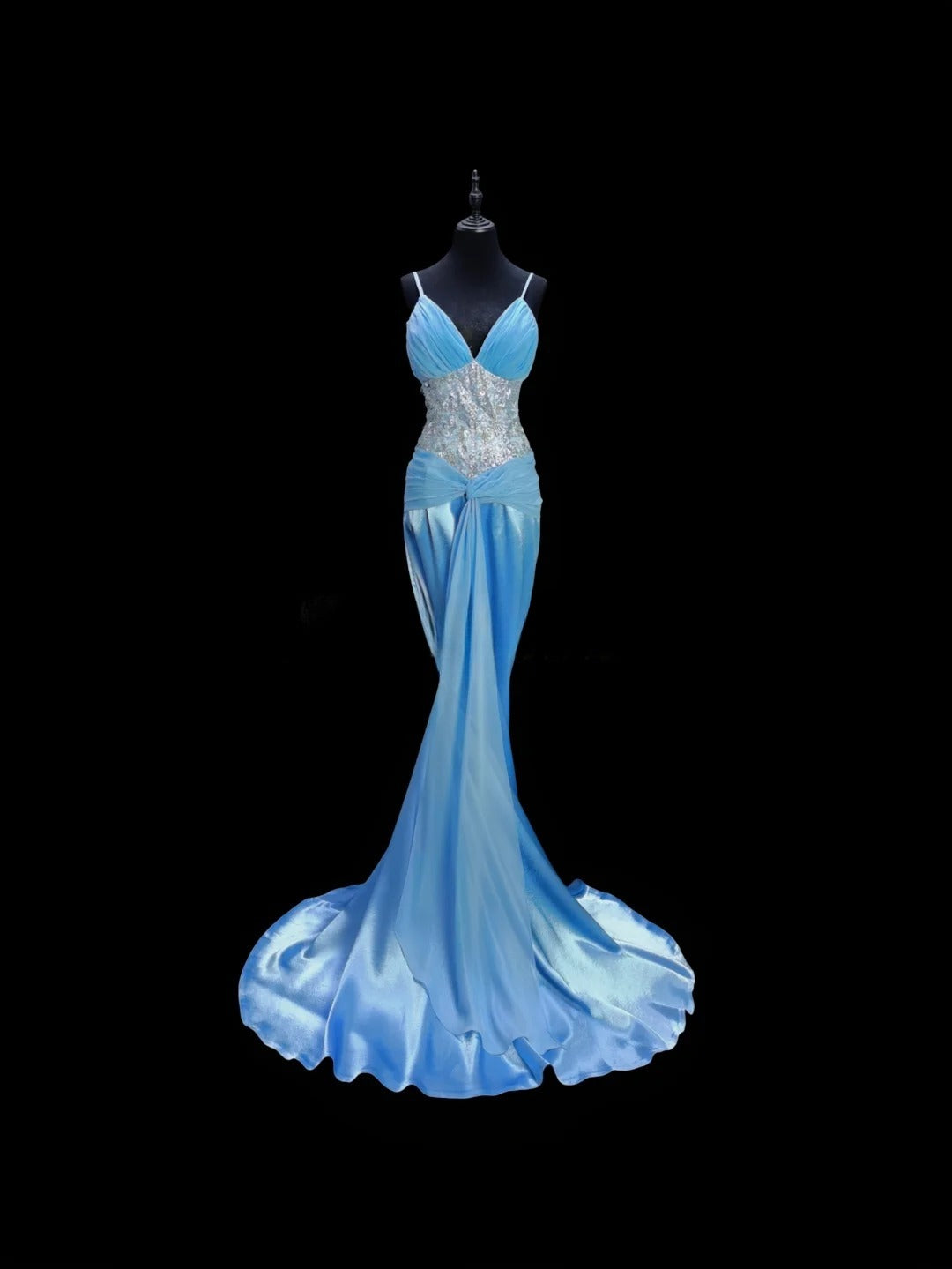 Gorgeous Prom Dress V-neck Pleated Mermaid Gala Dress Evening Dress D2834