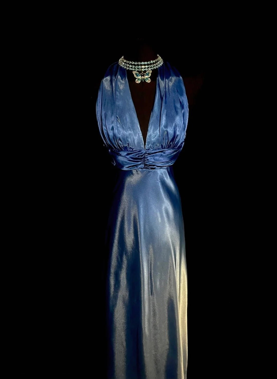 Elegant Prom Dress Gradient V-neck Pleated Gala Dress Evening Dress Party Dress D2952