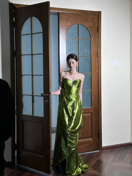Charmante robe de bal plissée en cœur, robe de soirée, robe de gala, robe de soirée D2954