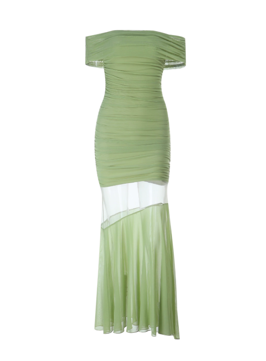 Pretty Summer Dress Off Shoulder Pleated Women Dress Vacation Seaside Date Dress Party Dress D2965