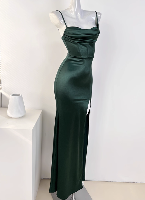Sexy Prom Dress Asymmetrical Neck Slit Evening Dress Gala Dress Party Dress D2967