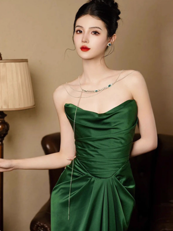 Charming Prom Dress Strapless Pleated Evening Dress Gala Dress Party Dress D2970