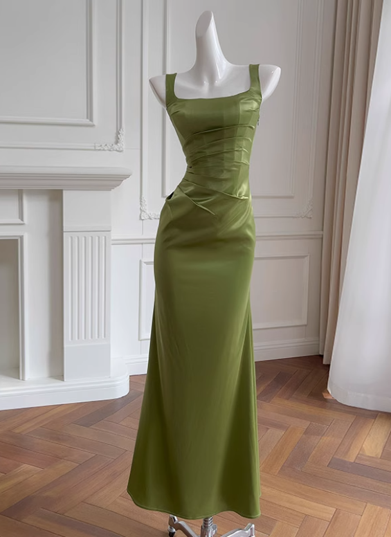 Beauty Prom Dress Square Neck Pleated Evening Dress Gala Dress Party Dress D2974