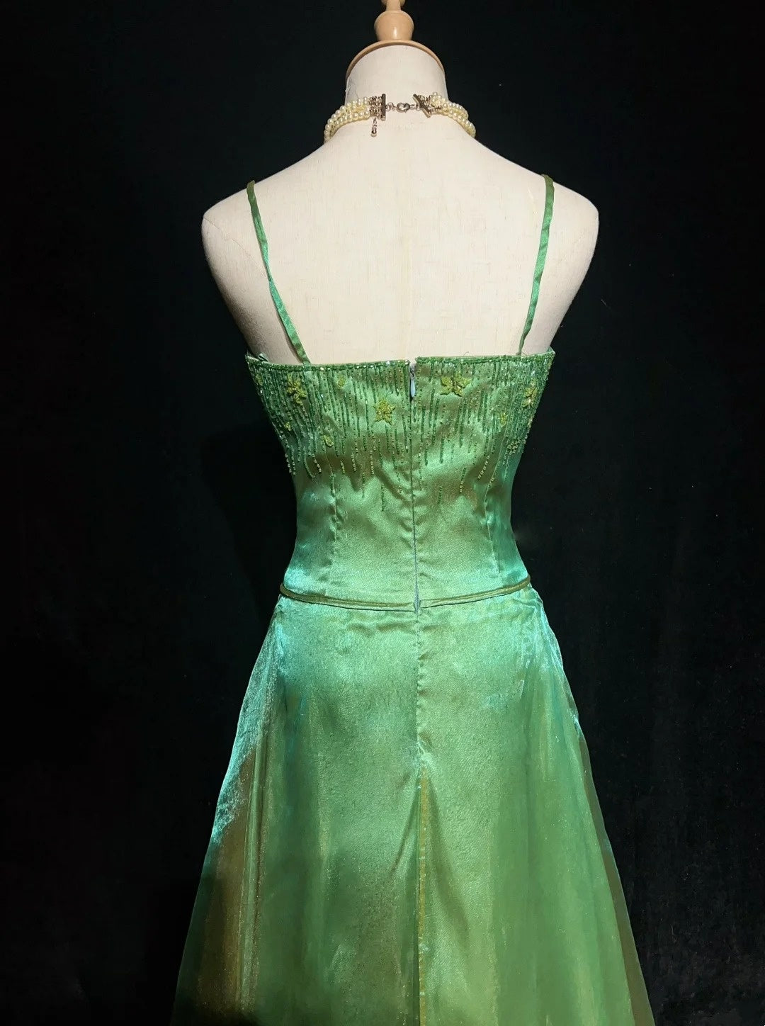 Gorgeous Prom Dress A Line Green Spaghetti Straps Gala Dress Evening Dresses D2995