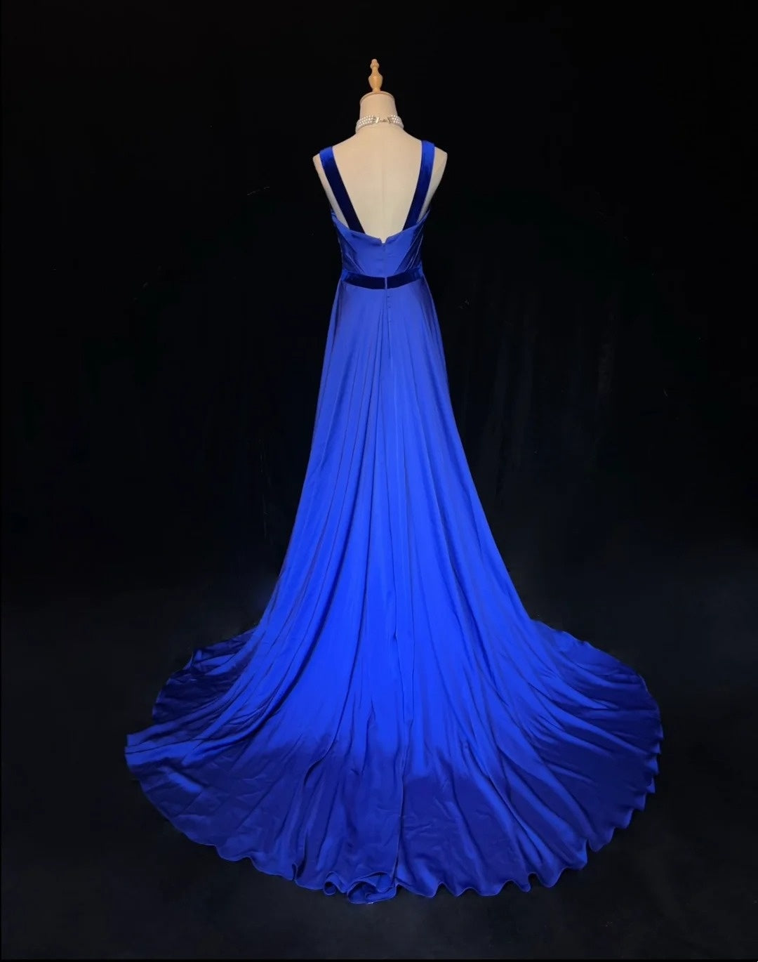 Gorgeous Prom Dress A Line Blue Straps Gala Dress Evening Dresses D2996