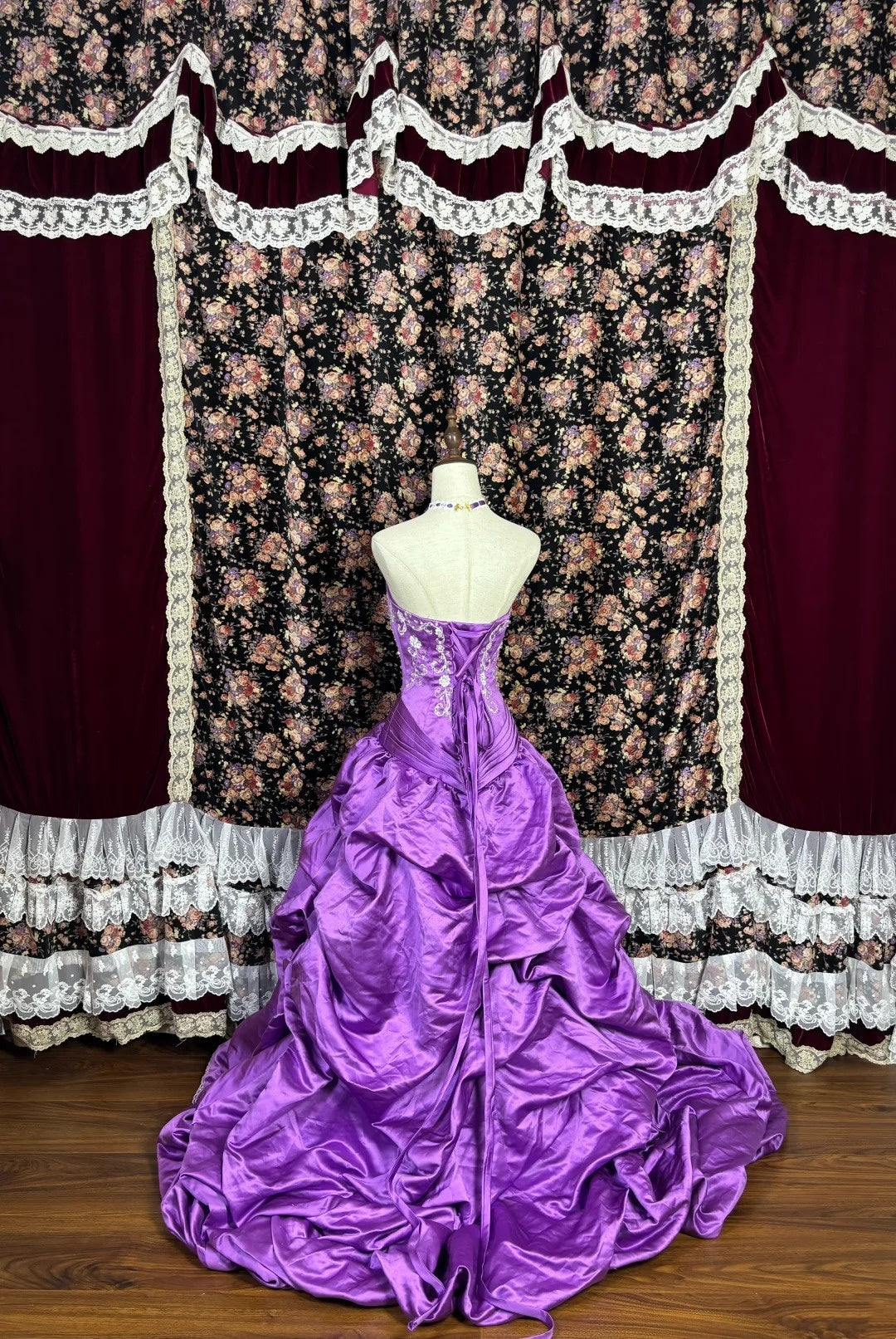 Gorgeous Prom Dress Purple Strapless Pleated Evening Dress Gala Dress D3016