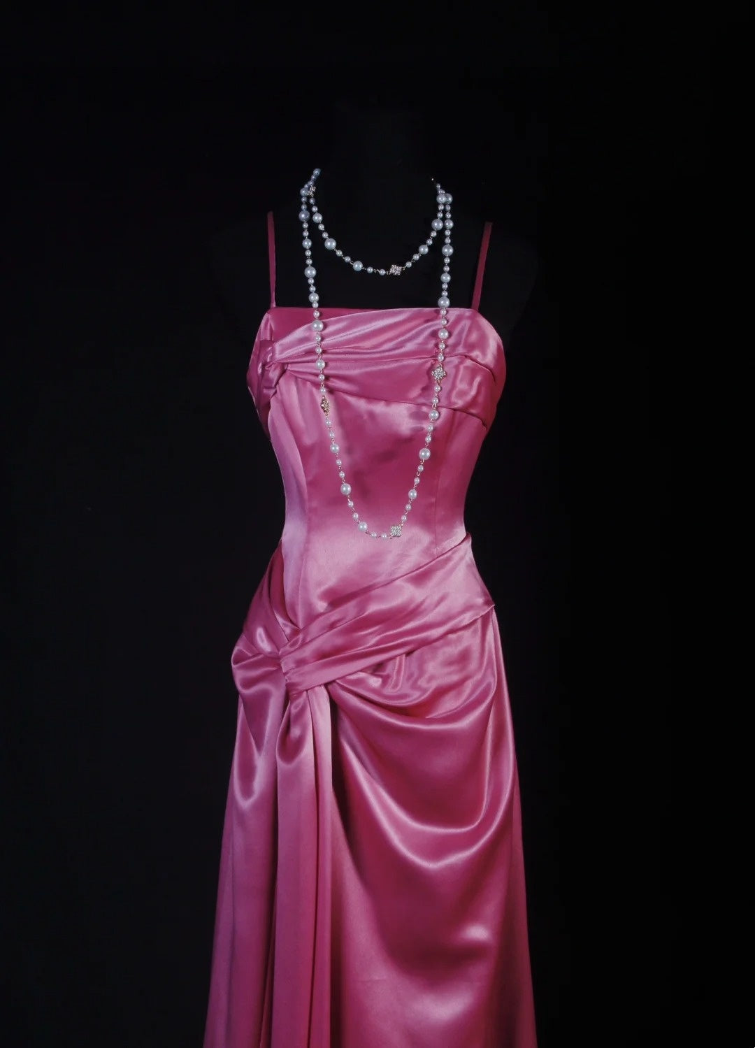 Pretty Prom Dress A Line Spaghetti Straps Pleated Evening Dresses Gala Dress D3038