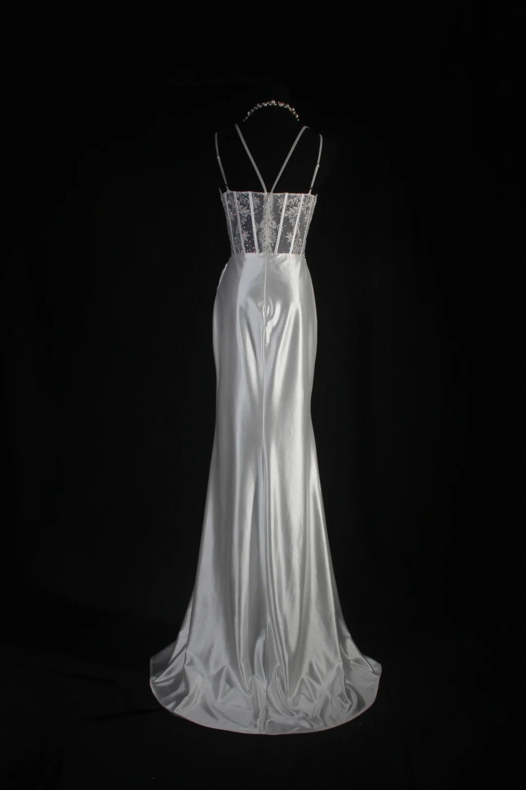 Elegant Prom Dress Spaghetti Straps Slit Pleated Mermaid Evening Dresses Gala Dress D3040