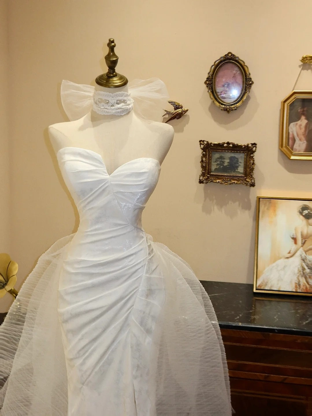 Elegant Prom Dress Asymmetrical Neck Pleated Mermaid Evening Dress Gala Dress D3071