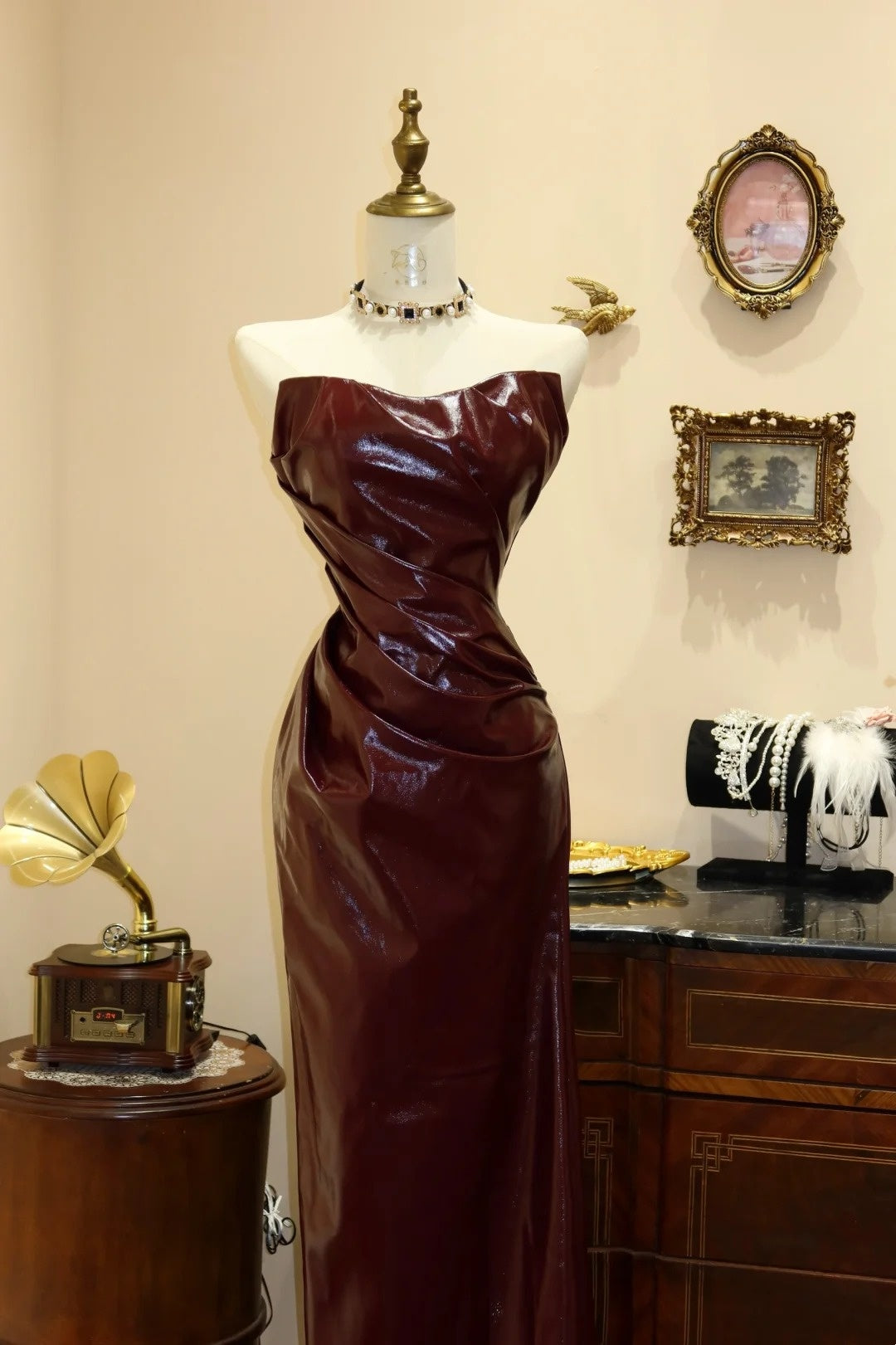 Gorgeous Prom Dress Strapless Pleated Evening Dress Birthday Party Dress D3086