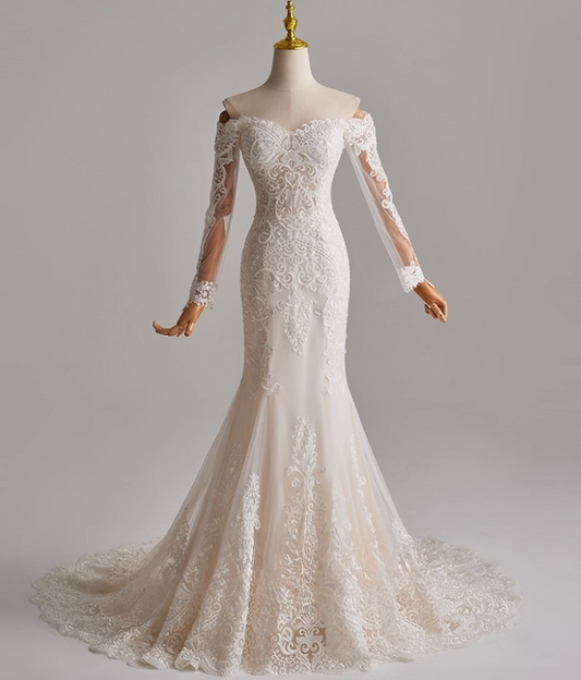 Elegant Sweetheart Lace Mermaid Wedding Dress D3137