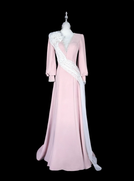 Elegantes Kleid für die Brautmutter, A-Linie, langärmelig, Kleid für die Brautmutter, D3148