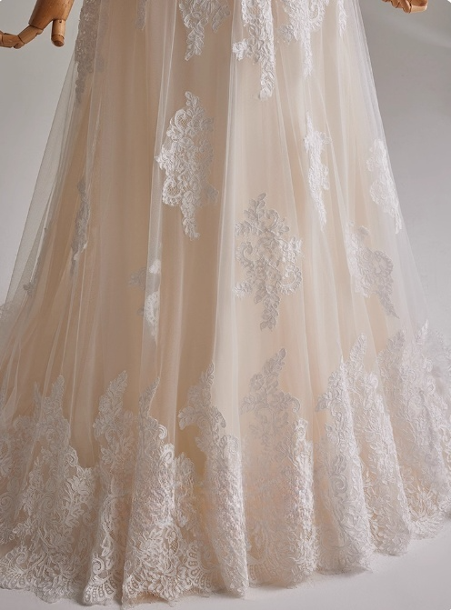 Elegant A Line Strapless Long Sleeve Pleated Wedding Dresss D3160