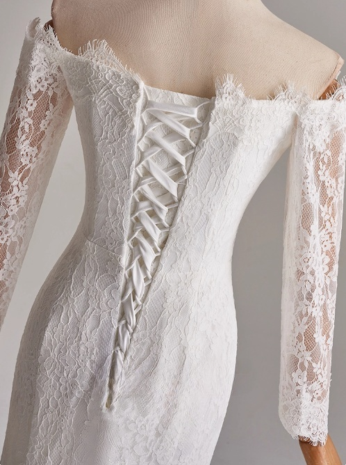 Stunning Strapless Long Sleeve Mermaid Wedding Dress D3161