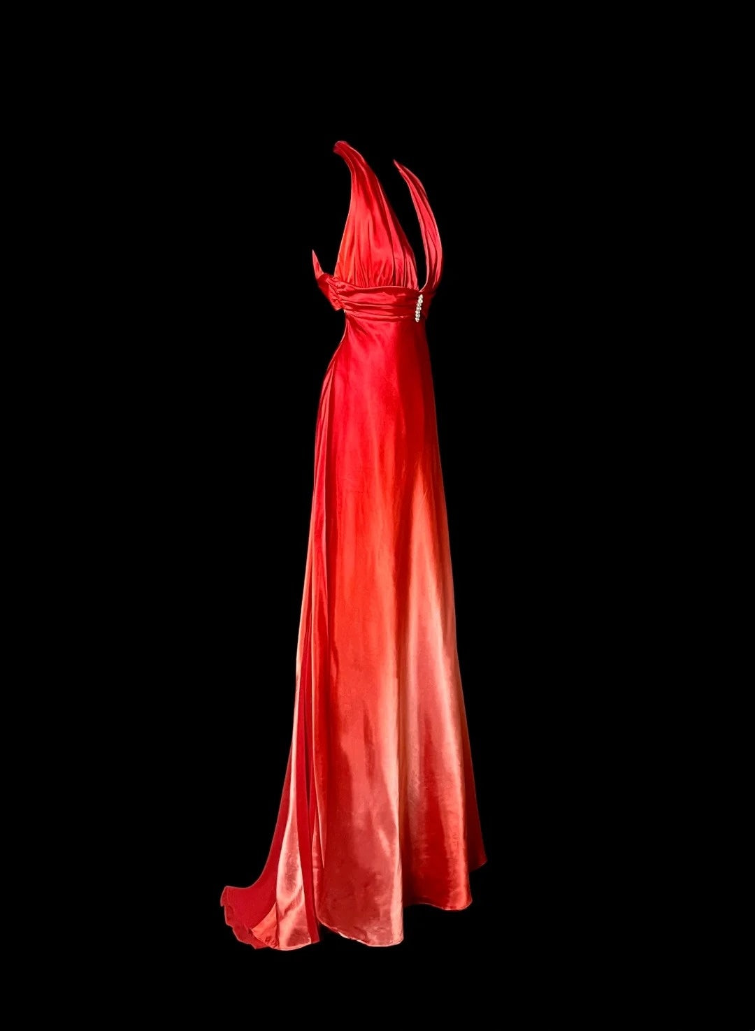 Sexy Prom Dress Red V-neck Backless Pleated Long Prom Dress Evening Dress Gala Dress D3169
