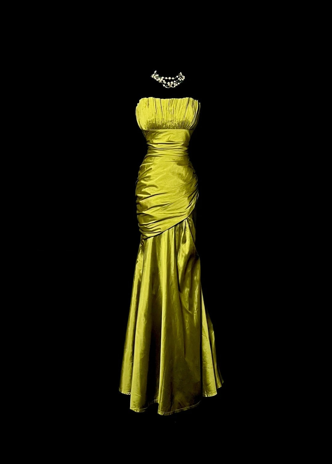 Stunning Prom Dress Strapless Pleated Long Prom Dress Mermaid Evening Dress Birthday Party Dress D3170