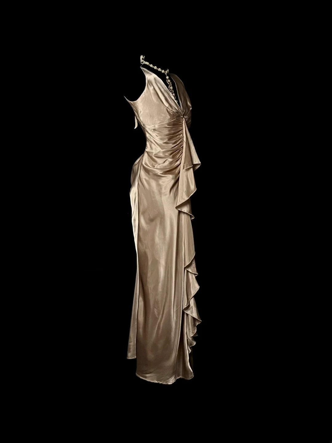 Gorgeous Prom Dress V-neck Pleated Long Prom Dress Evening Dress Birthday Party Dress D3178